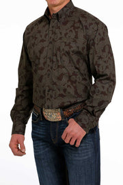 Cinch - Men's Long Sleeve Shirt - Brown