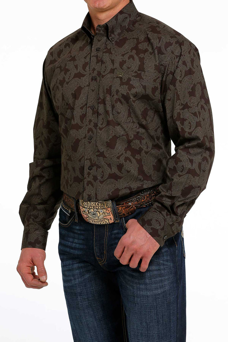 Cinch - Men's Long Sleeve Shirt - Brown