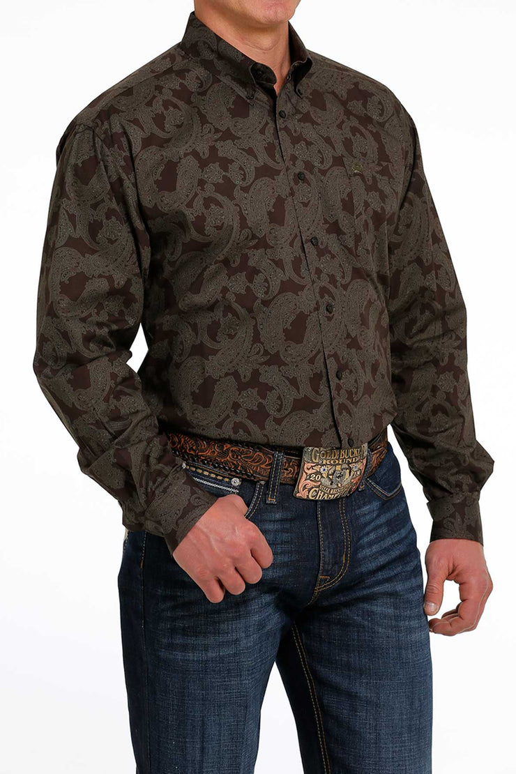 Cinch - Men's Long Sleeve Shirt - Brown