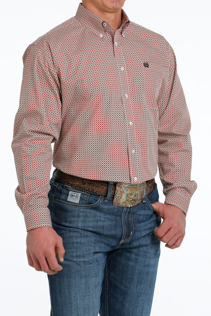 Cinch - Men's Long Sleeve Shirt - Burgundy