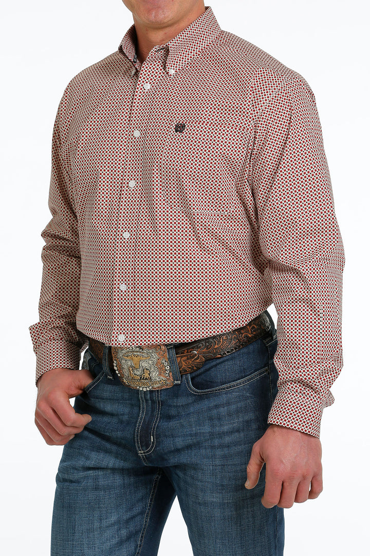 Cinch - Men's Long Sleeve Shirt - Burgundy