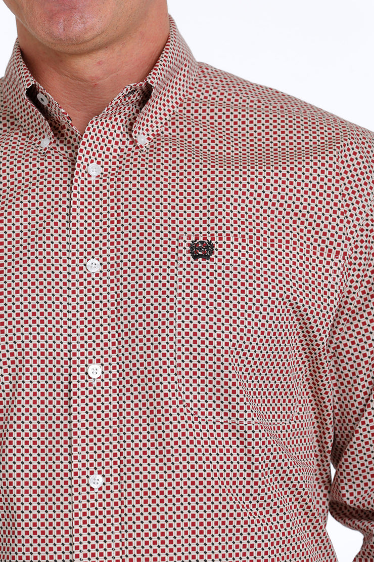 Cinch - Men's Long Sleeve Shirt - Burgundy