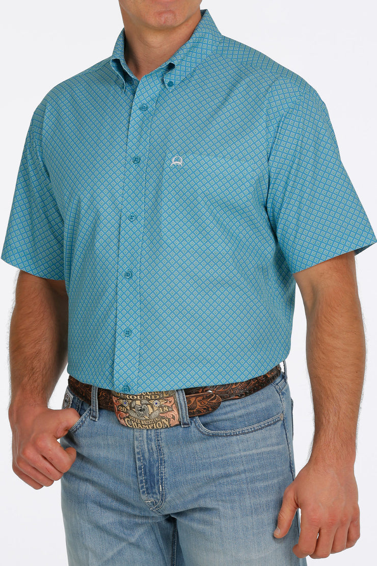 Cinch - Men's Short Sleeve ArenaFlex Shirt - Blue