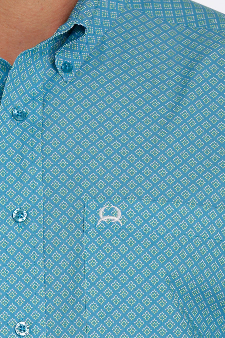 Cinch - Men's Short Sleeve ArenaFlex Shirt - Blue
