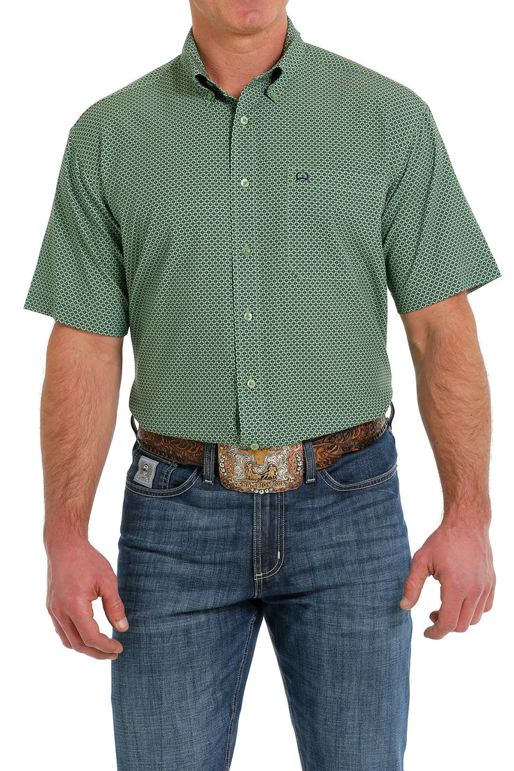 Cinch Men's Short Sleeve Shirt Arena Flex - Green