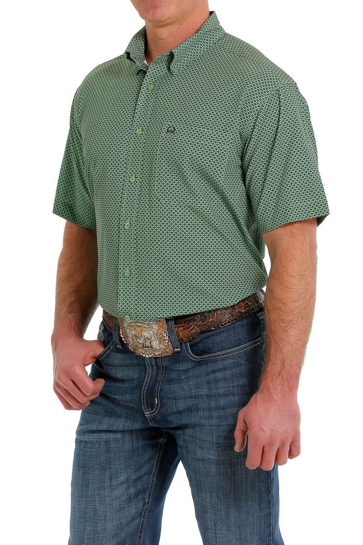 Cinch Men's Short Sleeve Shirt Arena Flex - Green