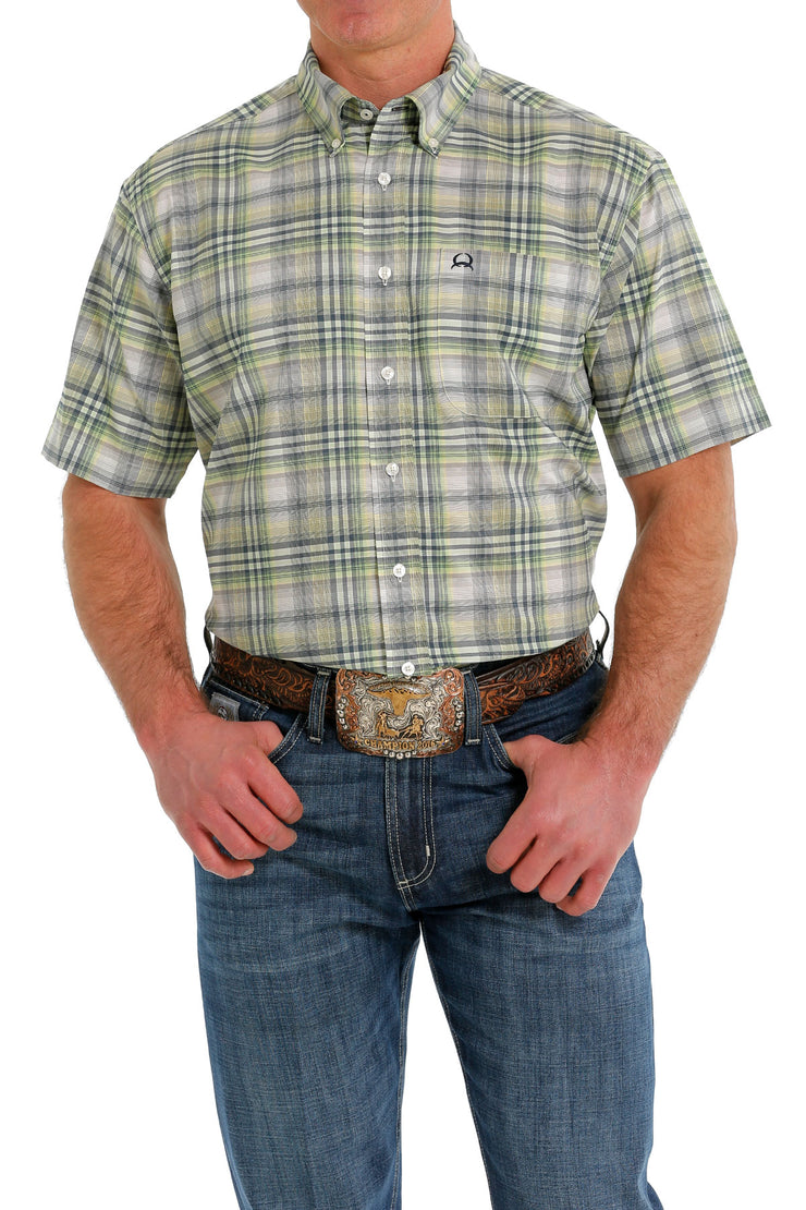 Cinch Men's Short Sleeve Shirt Arena Flex - Plaid Multi