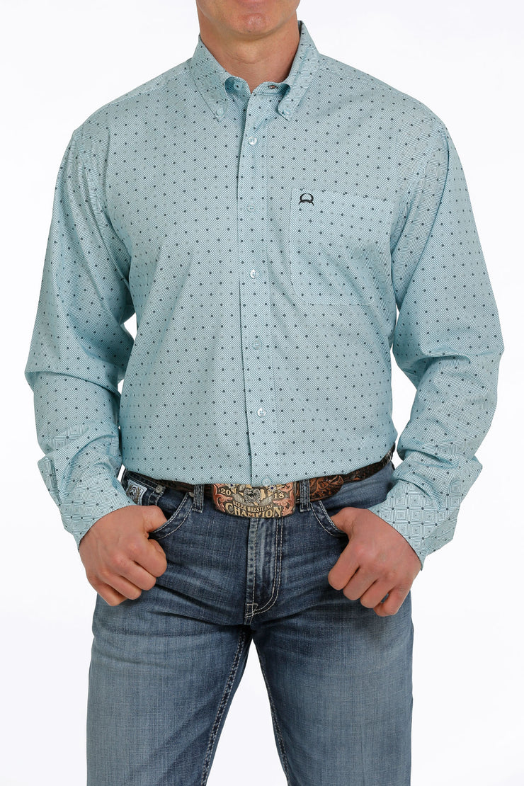 Cinch Mens Long Sleeve - Arena Flex- Light Blue