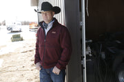 Mens Cinch Sweater Jacket - Burgundy