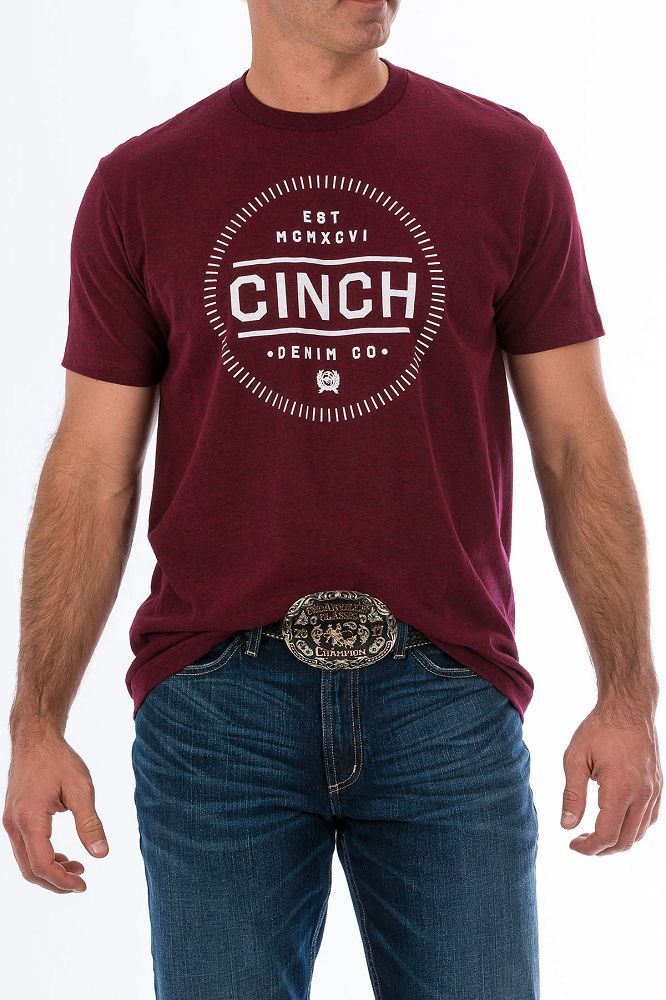 Cinch Men's Short Sleeve T-Shirt - Maroon
