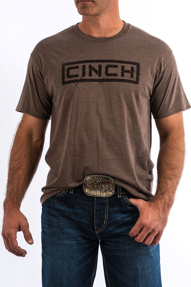 Cinch Men's Short Sleeve T-Shirt - Brown