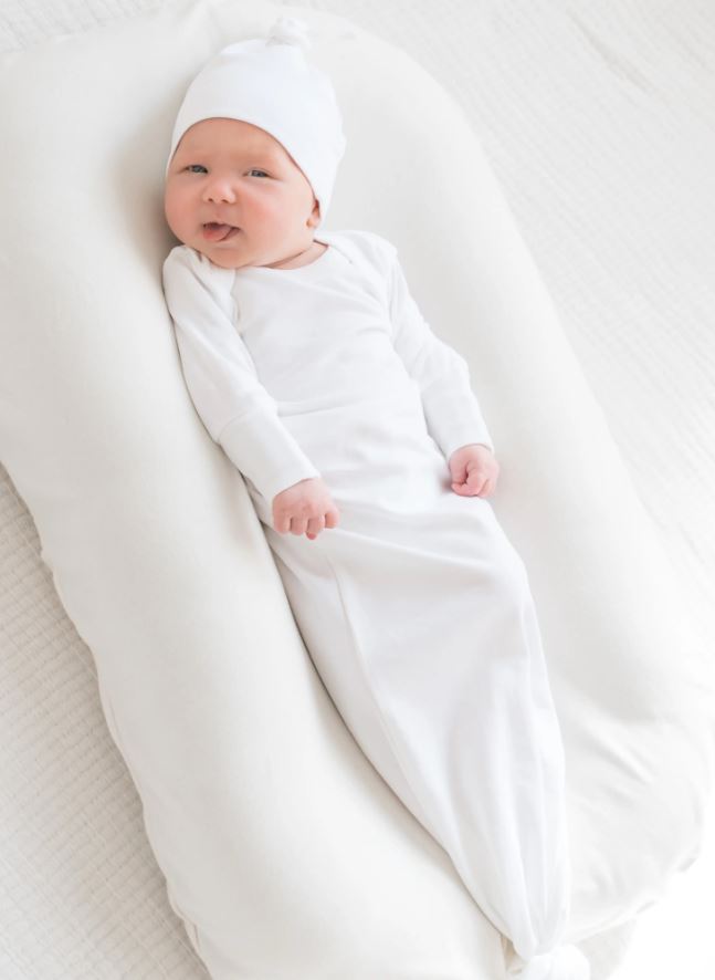 Colored Organics Infant Gown-White