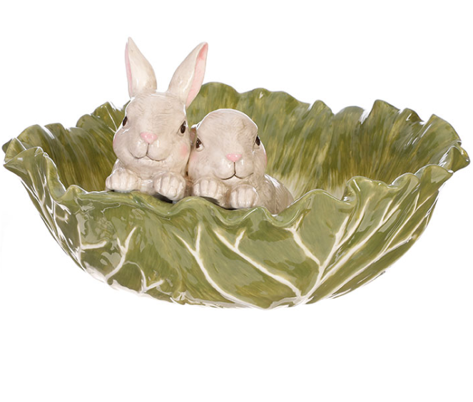 Cabbage Bowl with Bunnies