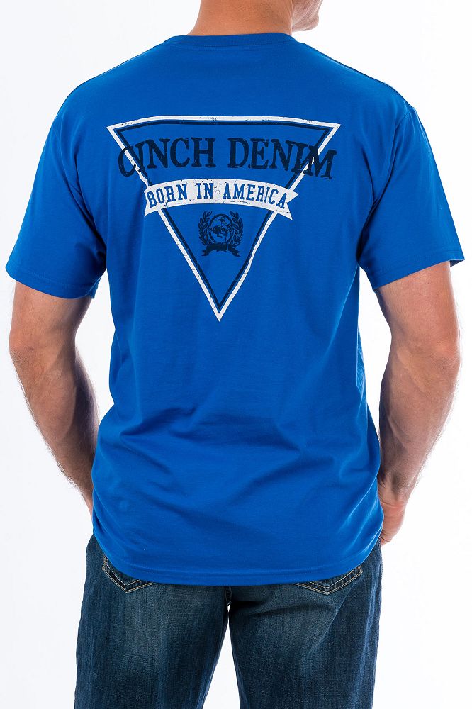 Cinch Men's Short Sleeve T-Shirt - Blue