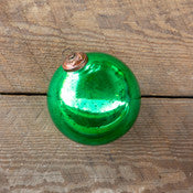 Antique Shiny Emerald Glass Ball Ornament