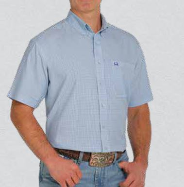 Cinch - Men's Short Sleeve ArenaFlex Shirt - Light Blue