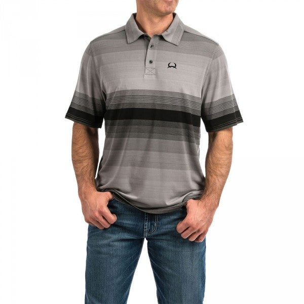 Cinch Men's Short Sleeve ArenaFlex Polo - Gray/Black