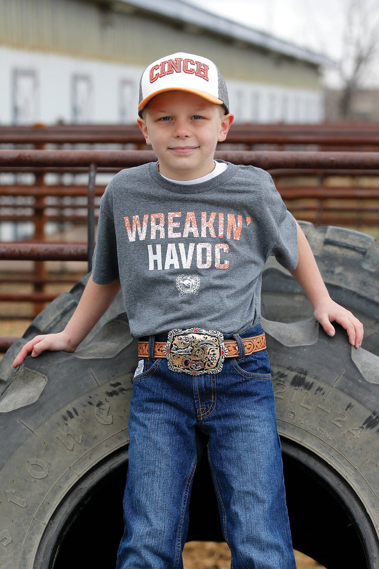 Cinch Boy's Short Sleeve T-Shirt - Gray