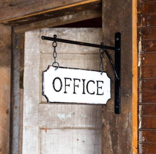 Metal Office Sign with Display Bar